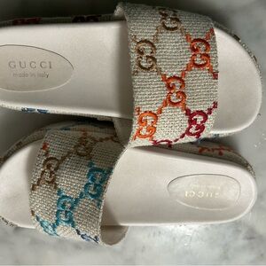 Gucci Beige Multicolor Wedges